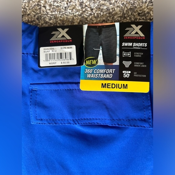 NWT Zeroxposur men’s swim shorts in bright blue size medium - Picture 8 of 9